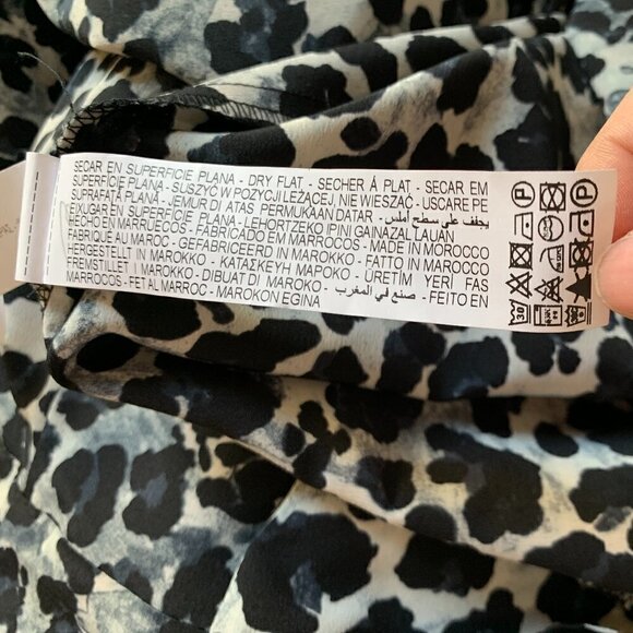 Zara Black Animal Print Ruffled Straps Button-Down Dress. Size Medium NWT - Picture 8 of 12